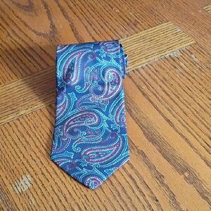 Elegant Paisley Silk Tie - Blue and Purple Italianissimo American Materials